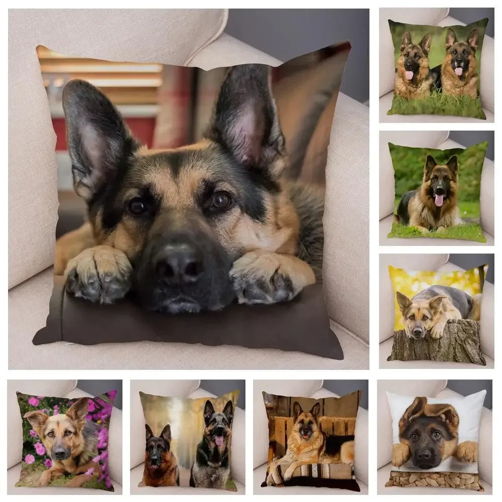 Pet Animal German Shepherd Dog Pillow Case Covers Cushion Cover for Sofa Home Decor Pillowcase